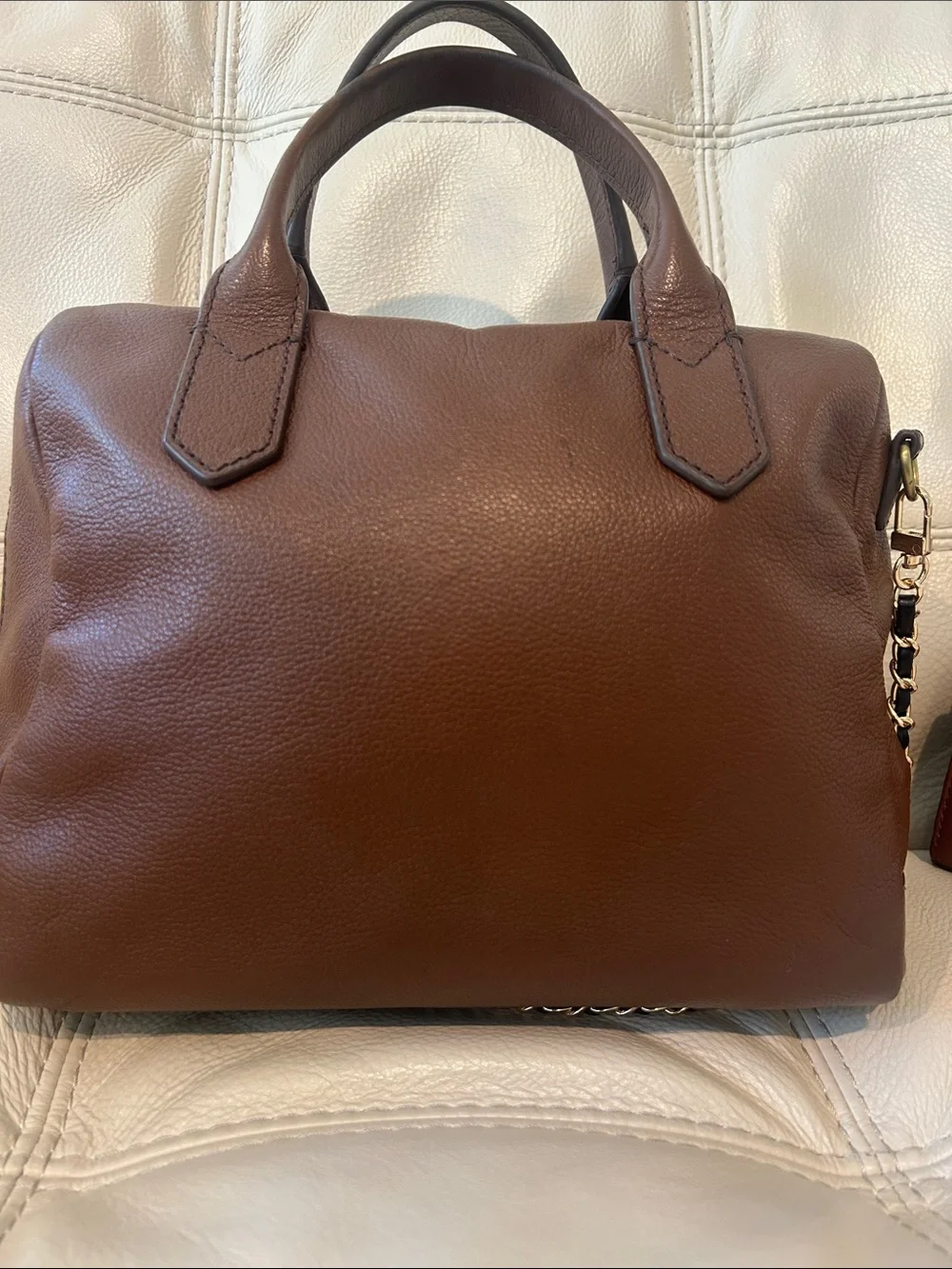 Fossil Fiona Vintage Dark Brown Leather Satchel w/Fossil Madison Long Wallet